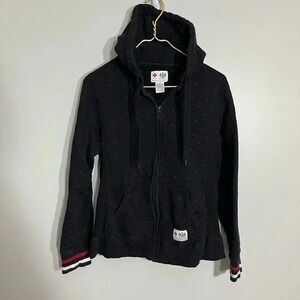 Hudsons Bay Team Canada Olympic Hoodie Black Embroidered Zip Up‎ Womens Small